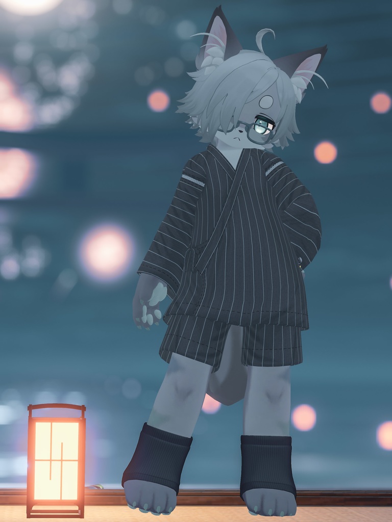 【VRChat想定3Dモデル】カジュアルサマーコーデ「甚平-Jinbei-」