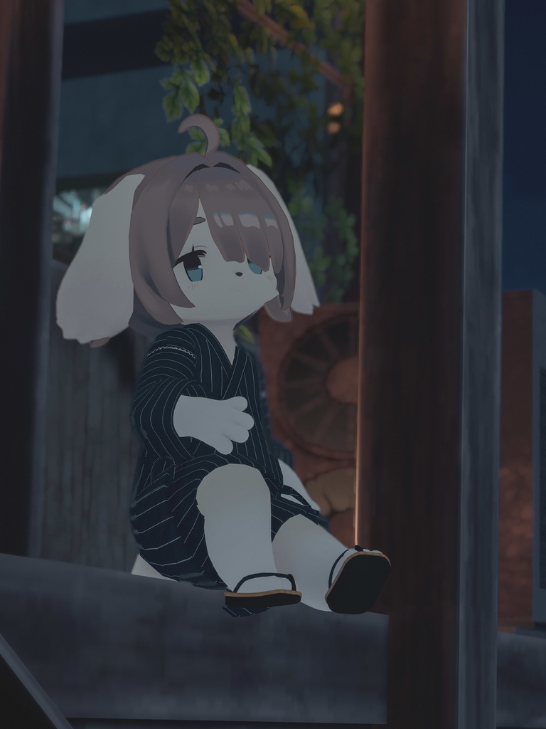 【VRChat想定3Dモデル】カジュアルサマーコーデ「甚平-Jinbei-」