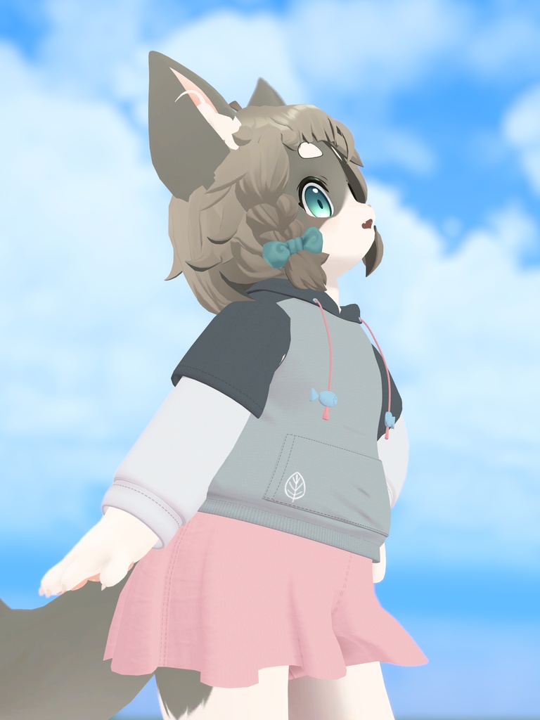 【VRChat想定3Dモデル】リナちゃん向けコーデ「そらねこ-Flygande katt-」