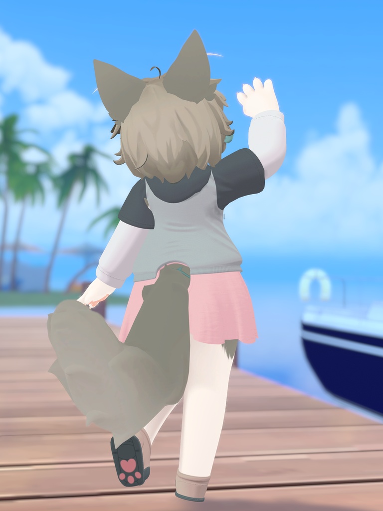 【VRChat想定3Dモデル】リナちゃん向けコーデ「そらねこ-Flygande katt-」