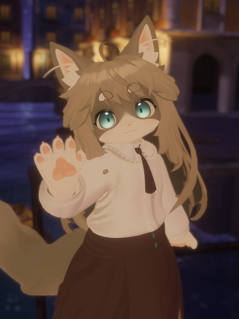 【VRChat想定3Dモデル】リナちゃん向けコーデ「ゆめねこ-Drømmer katt-」