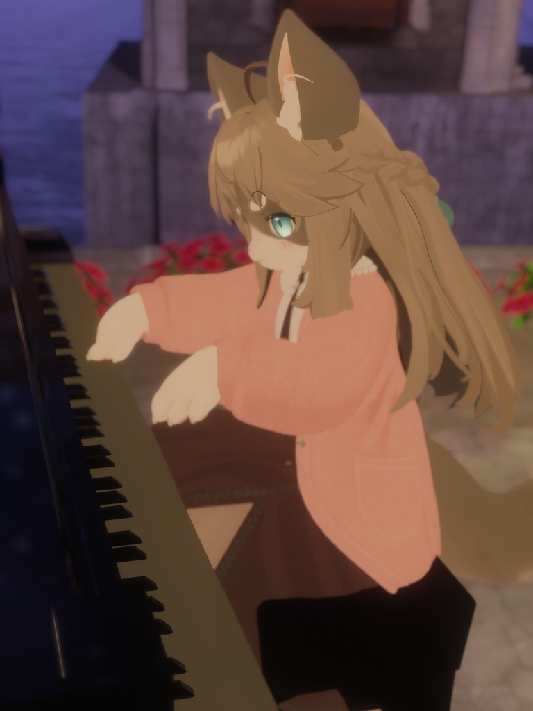 【VRChat想定3Dモデル】リナちゃん向けコーデ「ゆめねこ-Drømmer katt-」