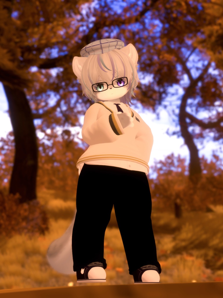 【VRChat想定3Dモデル】チルデンニットコーデ「LaughingFox」