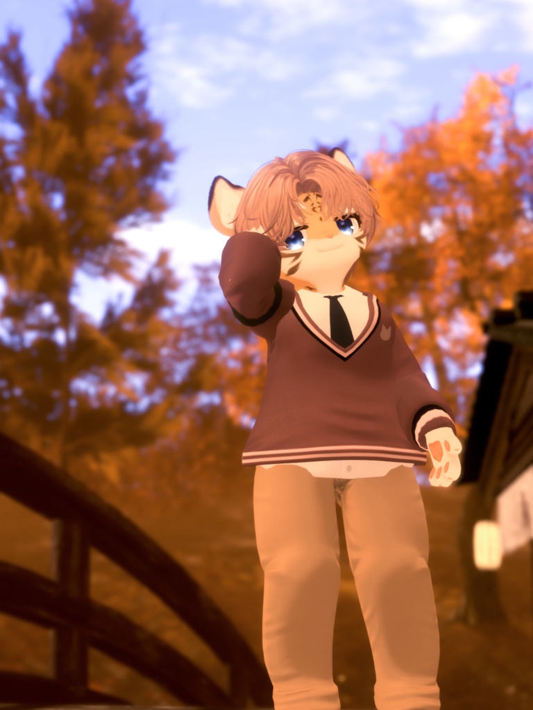【VRChat想定3Dモデル】チルデンニットコーデ「LaughingFox」