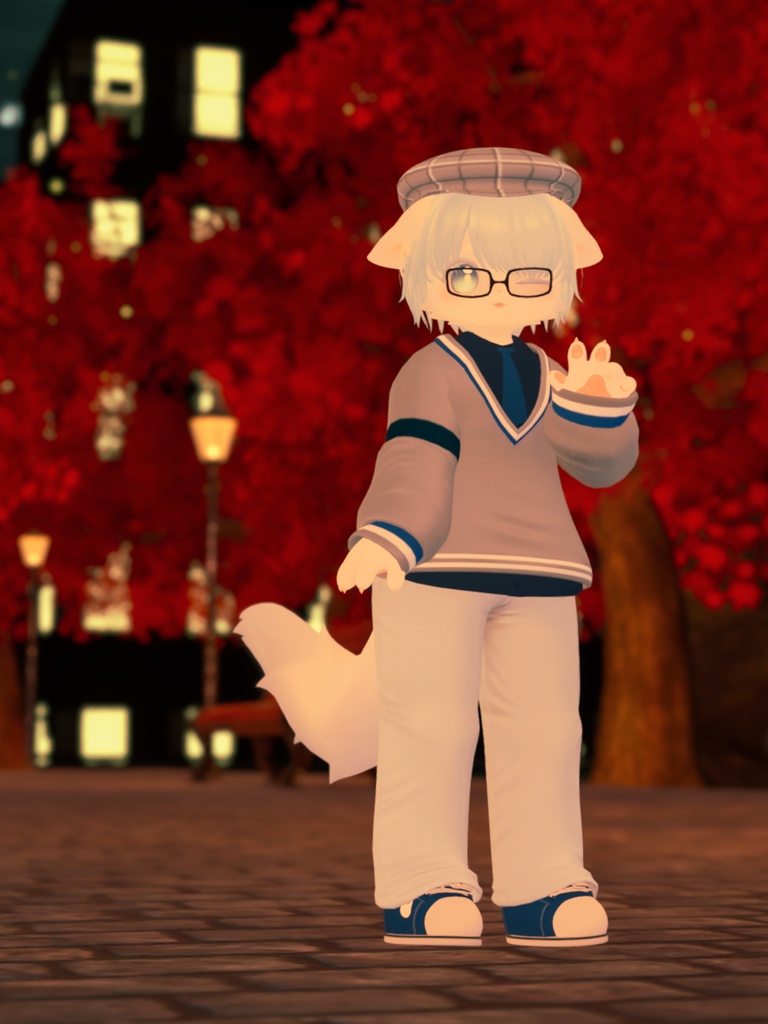 【VRChat想定3Dモデル】チルデンニットコーデ「LaughingFox」