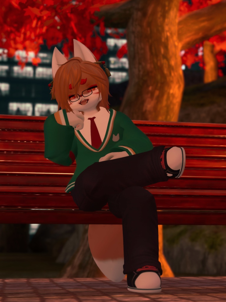 【VRChat想定3Dモデル】チルデンニットコーデ「LaughingFox」