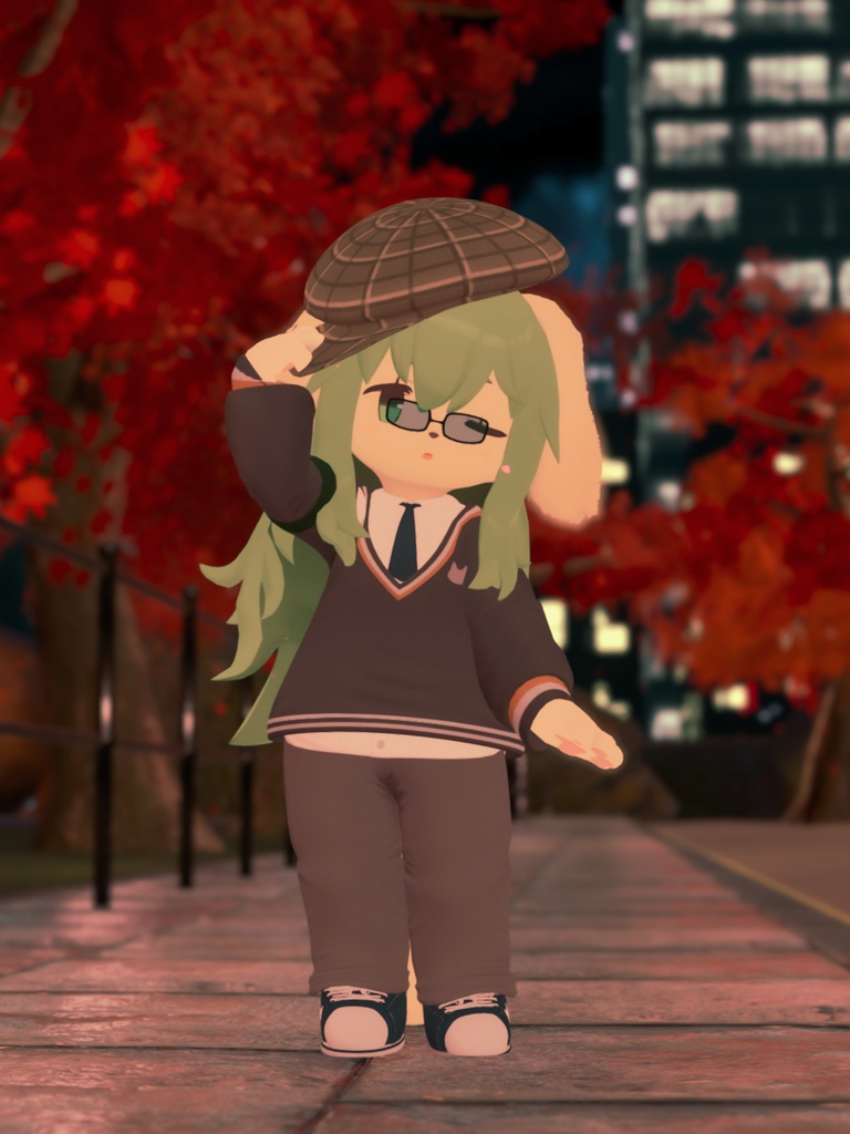 【VRChat想定3Dモデル】チルデンニットコーデ「LaughingFox」