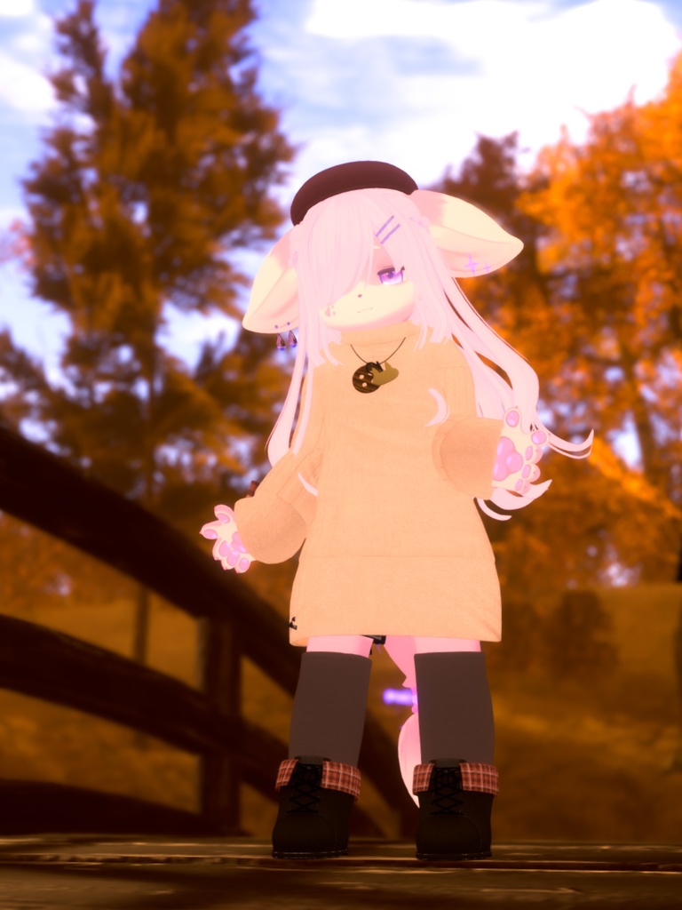 【VRChat想定3Dモデル】ニットワンピコーデ「SugarMaple」