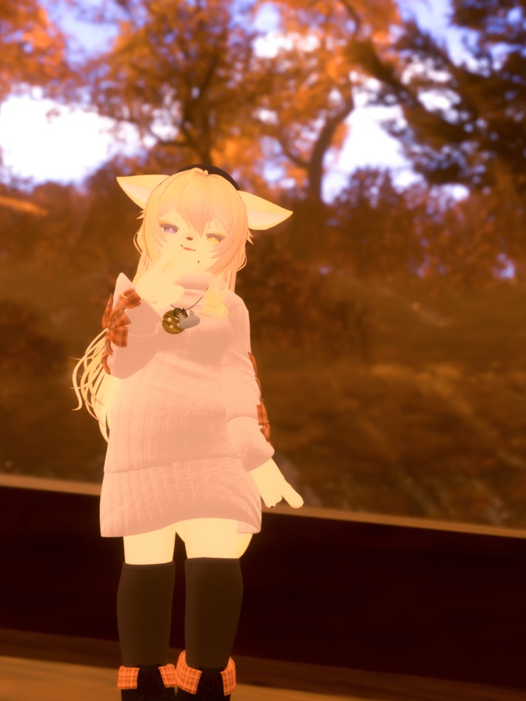 【VRChat想定3Dモデル】ニットワンピコーデ「SugarMaple」