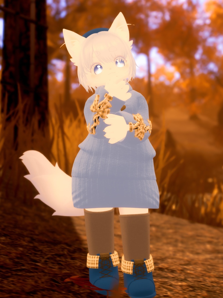 【VRChat想定3Dモデル】ニットワンピコーデ「SugarMaple」