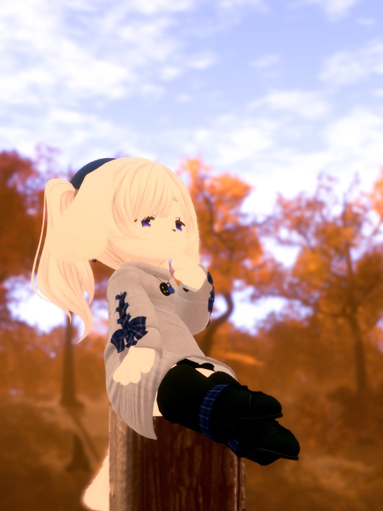 【VRChat想定3Dモデル】ニットワンピコーデ「SugarMaple」