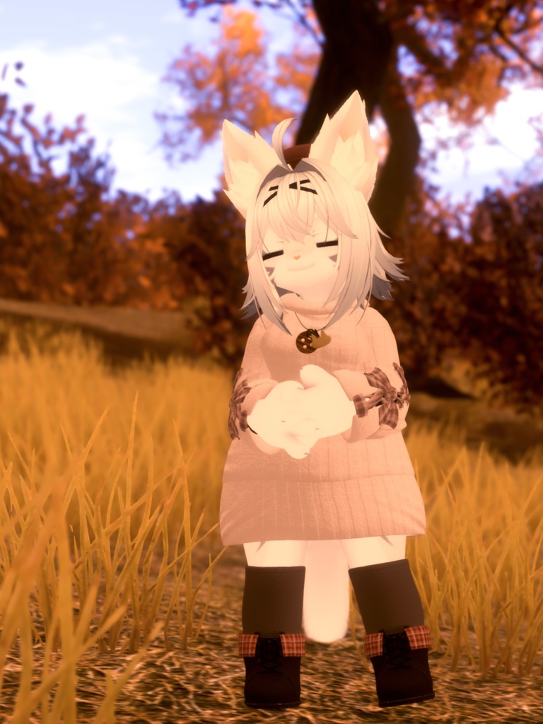 【VRChat想定3Dモデル】ニットワンピコーデ「SugarMaple」