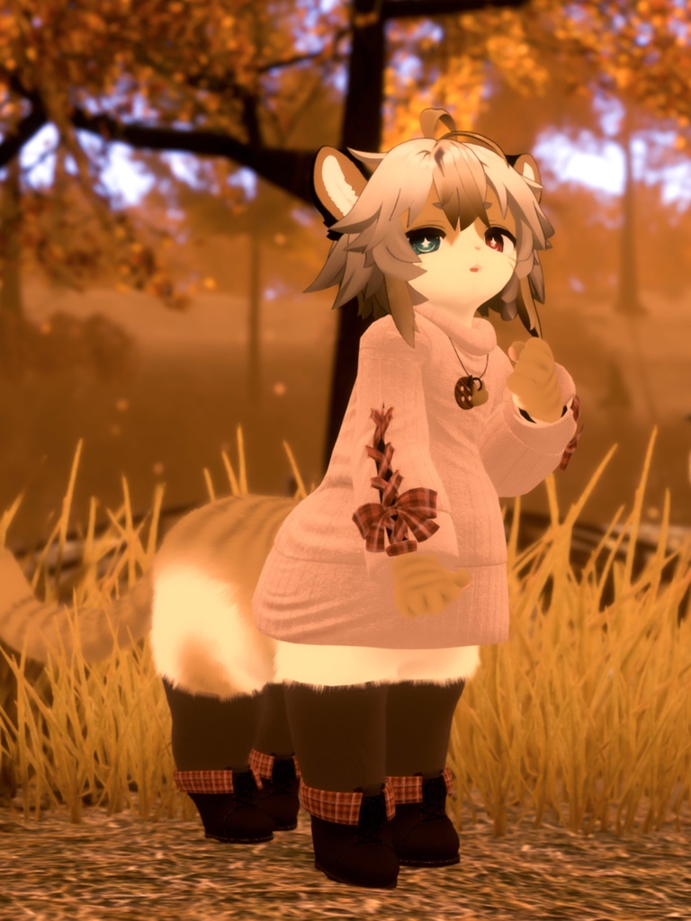【VRChat想定3Dモデル】ニットワンピコーデ「SugarMaple」