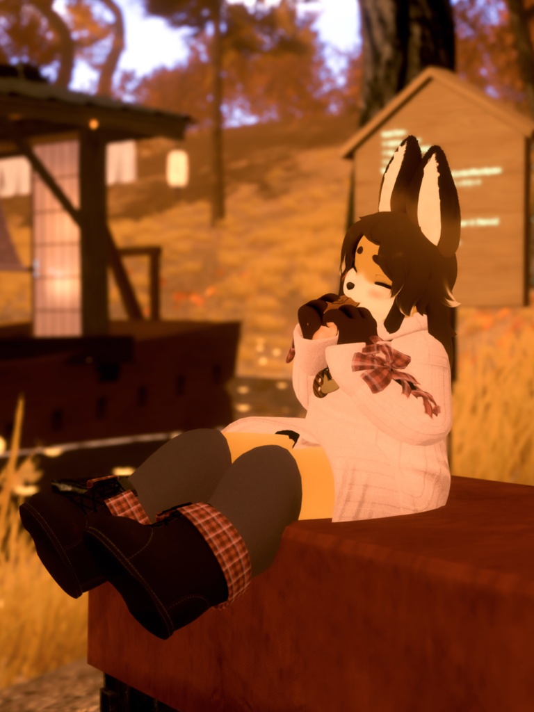 【VRChat想定3Dモデル】ニットワンピコーデ「SugarMaple」