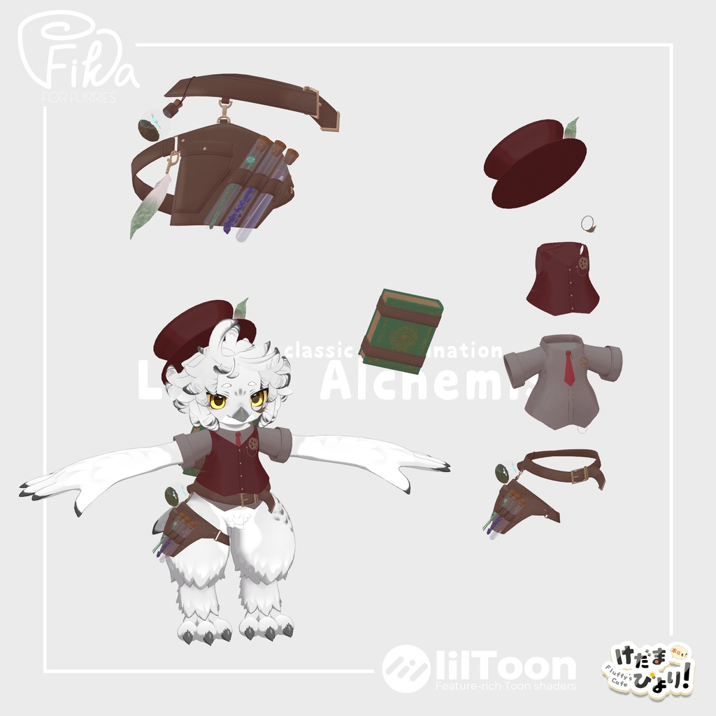 【VRChat想定3Dモデル】ノワくん向けクラシックコーデ「LittleAlchemist」