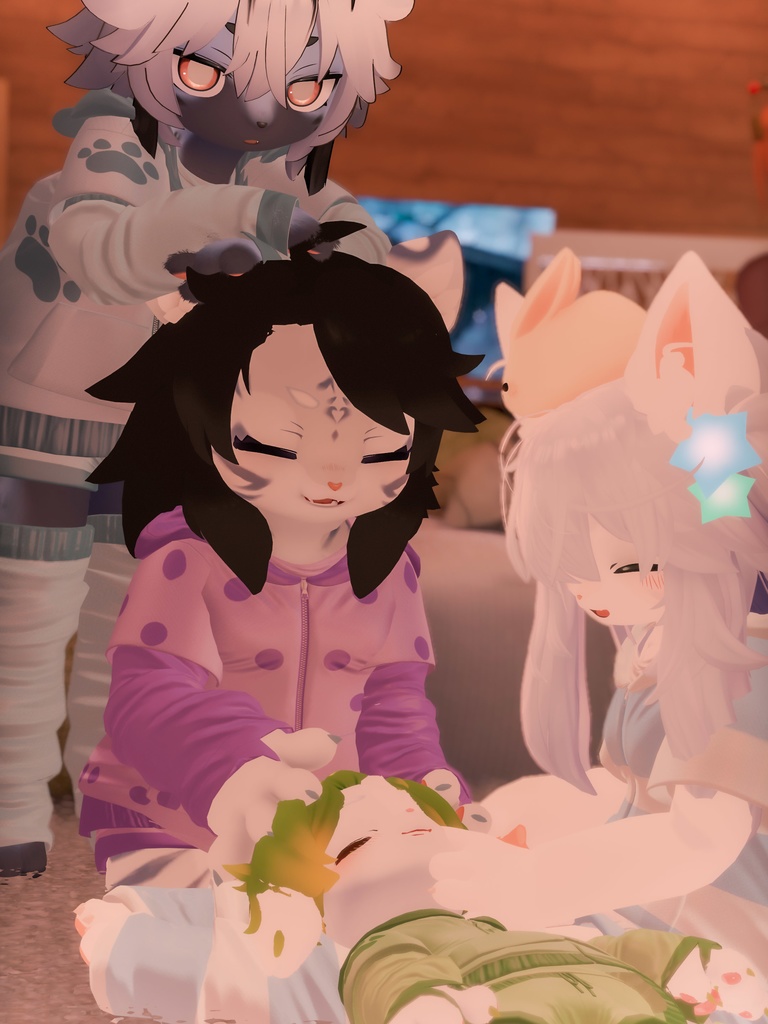 【VRChat想定3Dモデル】カジュアルルームウェア「SleepingPuppy」