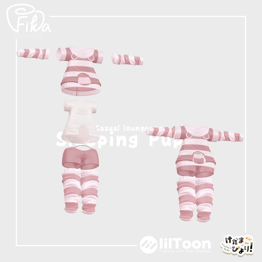【VRChat想定3Dモデル】カジュアルルームウェア「SleepingPuppy」