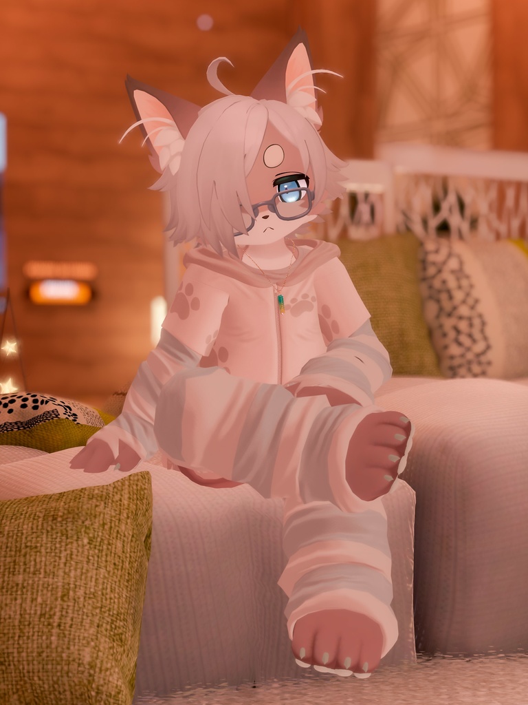 【VRChat想定3Dモデル】カジュアルルームウェア「SleepingPuppy」