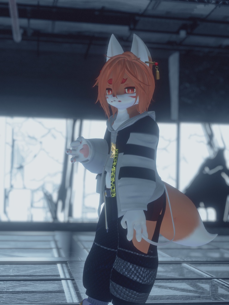 【VRChat想定3Dモデル】ストリートウェア「Strelitzia」