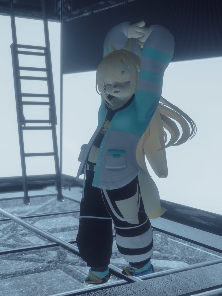 【VRChat想定3Dモデル】ストリートウェア「Strelitzia」