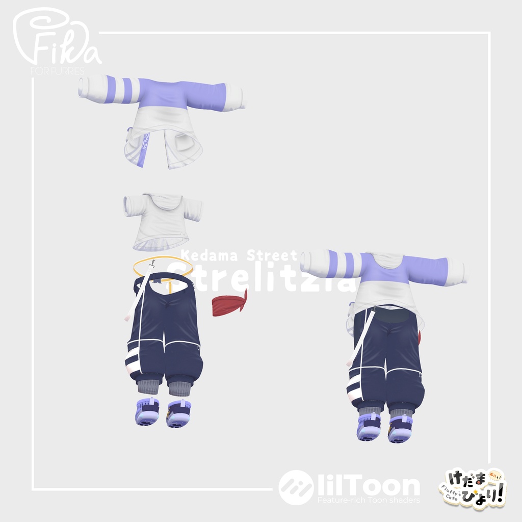 【VRChat想定3Dモデル】ストリートウェア「Strelitzia」