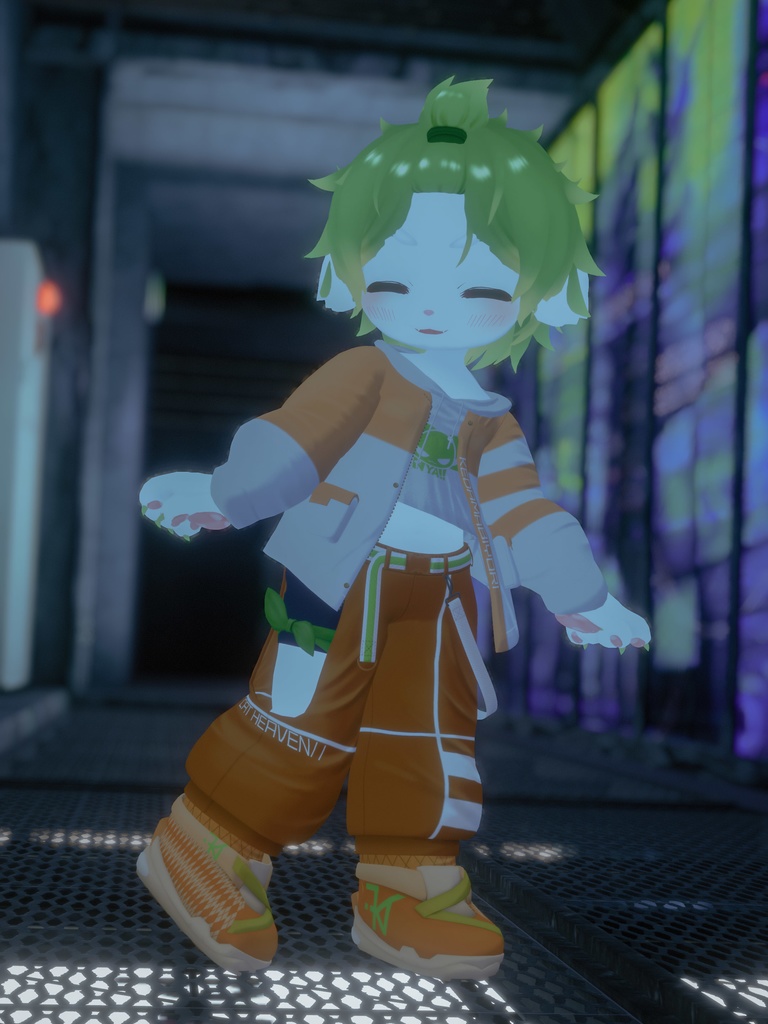【VRChat想定3Dモデル】ストリートウェア「Strelitzia」