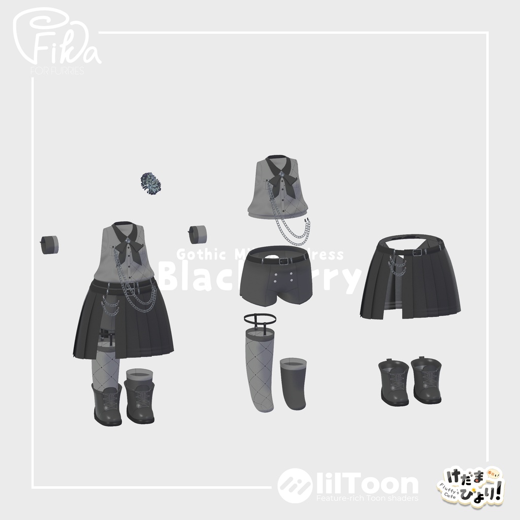 【VRChat想定3Dモデル】ミリタリードレス「Blackberry」