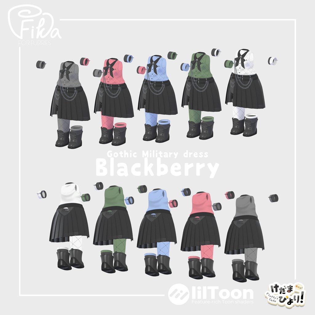 【VRChat想定3Dモデル】ミリタリードレス「Blackberry」