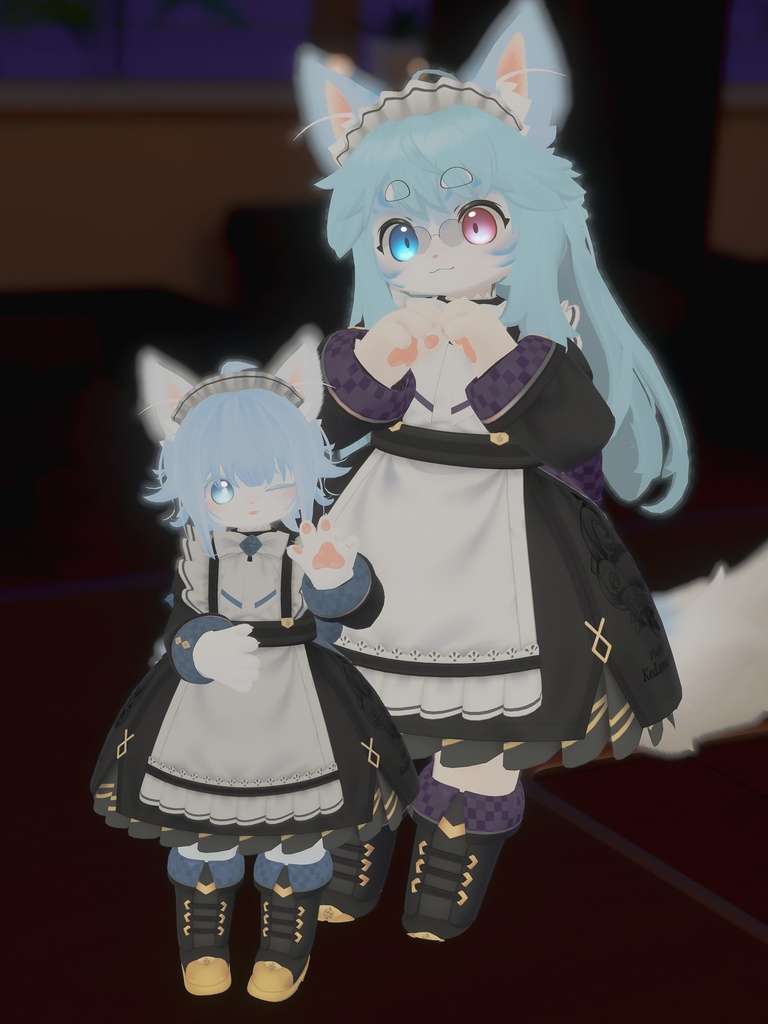 【VRChat想定3Dモデル】リナちゃん向けメイド服「LunaNova」