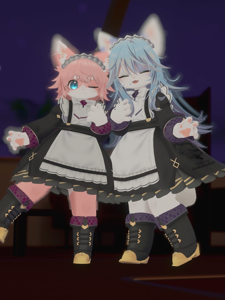 【VRChat想定3Dモデル】リナちゃん向けメイド服「LunaNova」