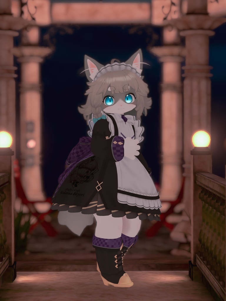 【VRChat想定3Dモデル】リナちゃん向けメイド服「LunaNova」
