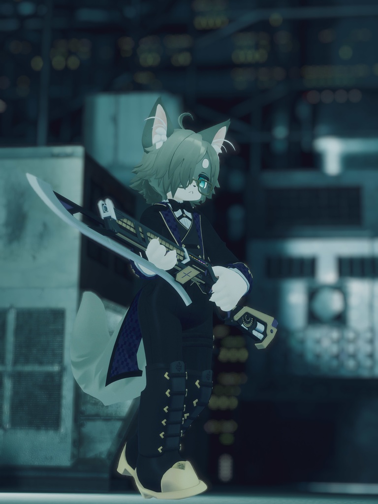 【VRChat想定3Dモデル】ガンブレード「TEA-RAZOR」