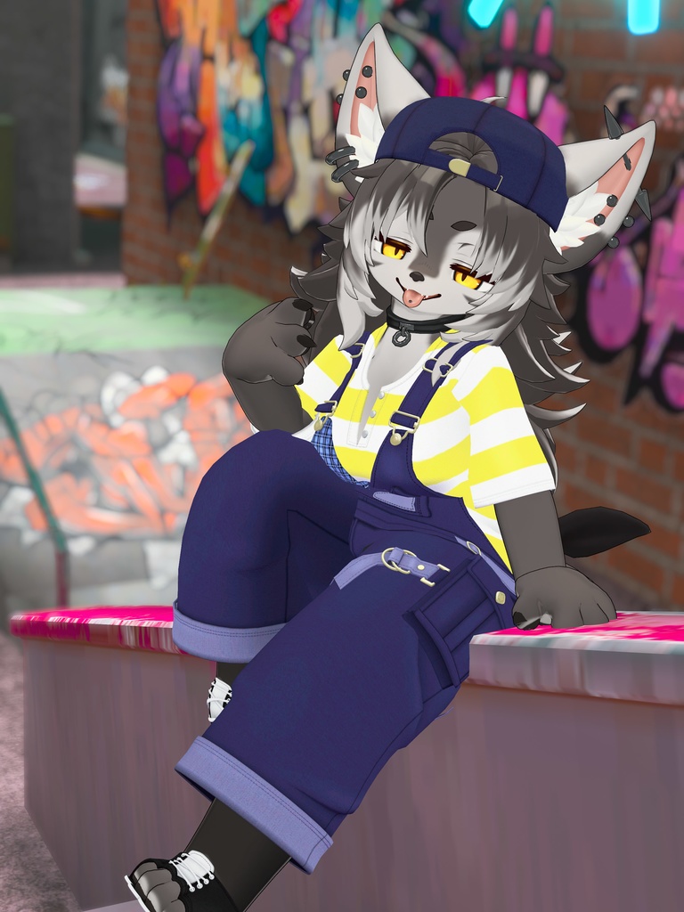 【VRChat想定3Dモデル】ジルちゃん向けオーバーオール「GroovyGroove」