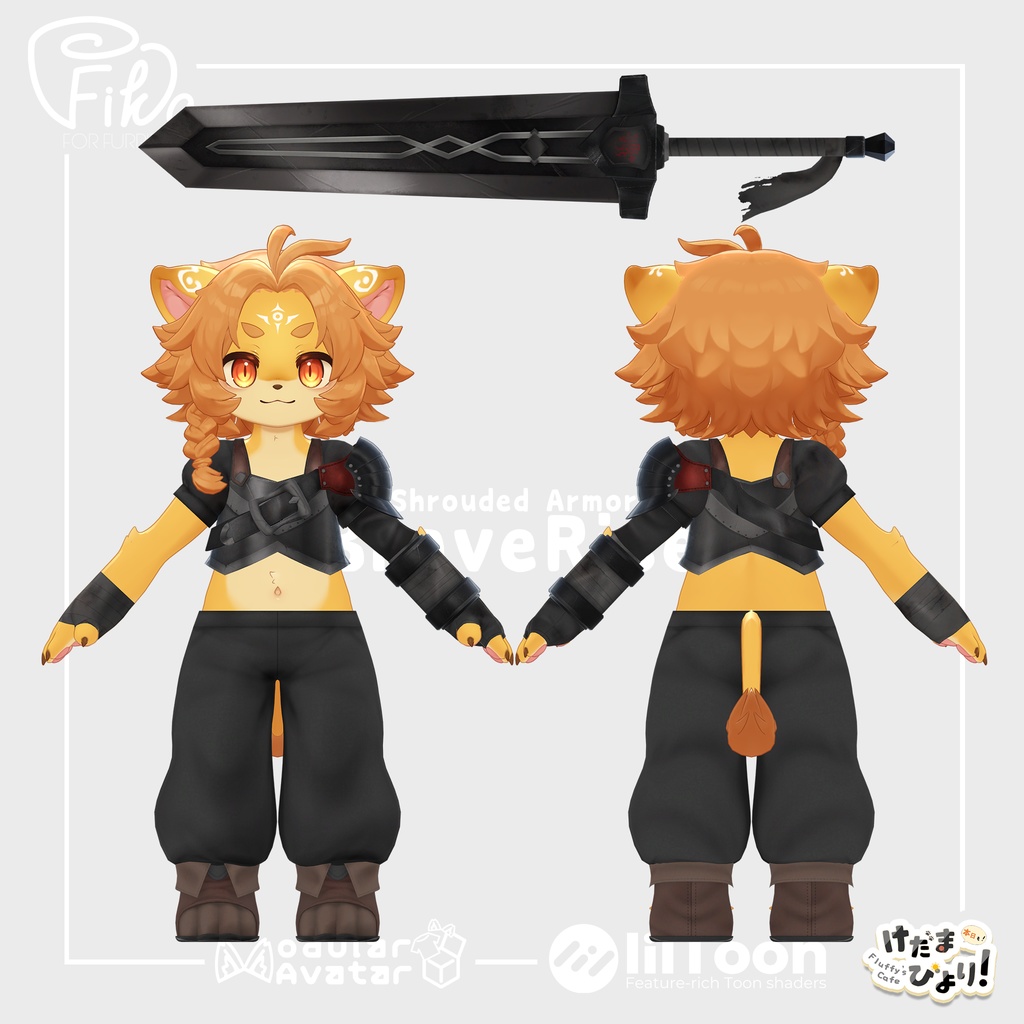 【VRChat想定3Dモデル】アンワルくん向け軽装鎧「BraveRise」