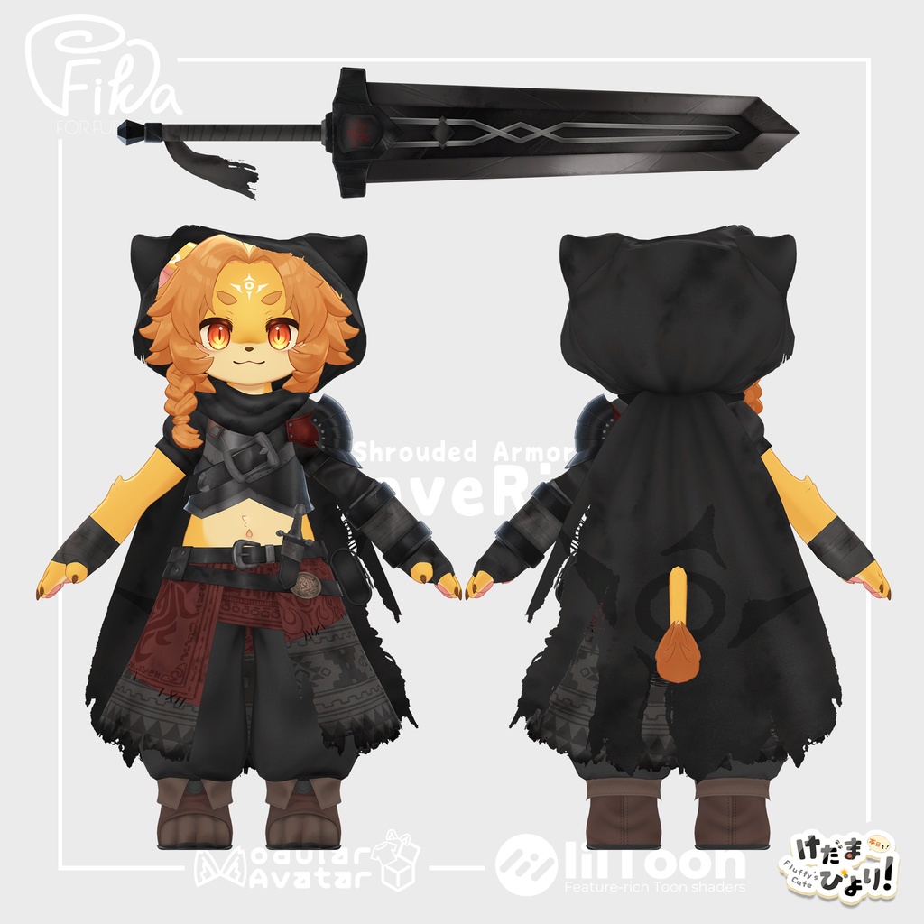 【VRChat想定3Dモデル】アンワルくん向け軽装鎧「BraveRise」