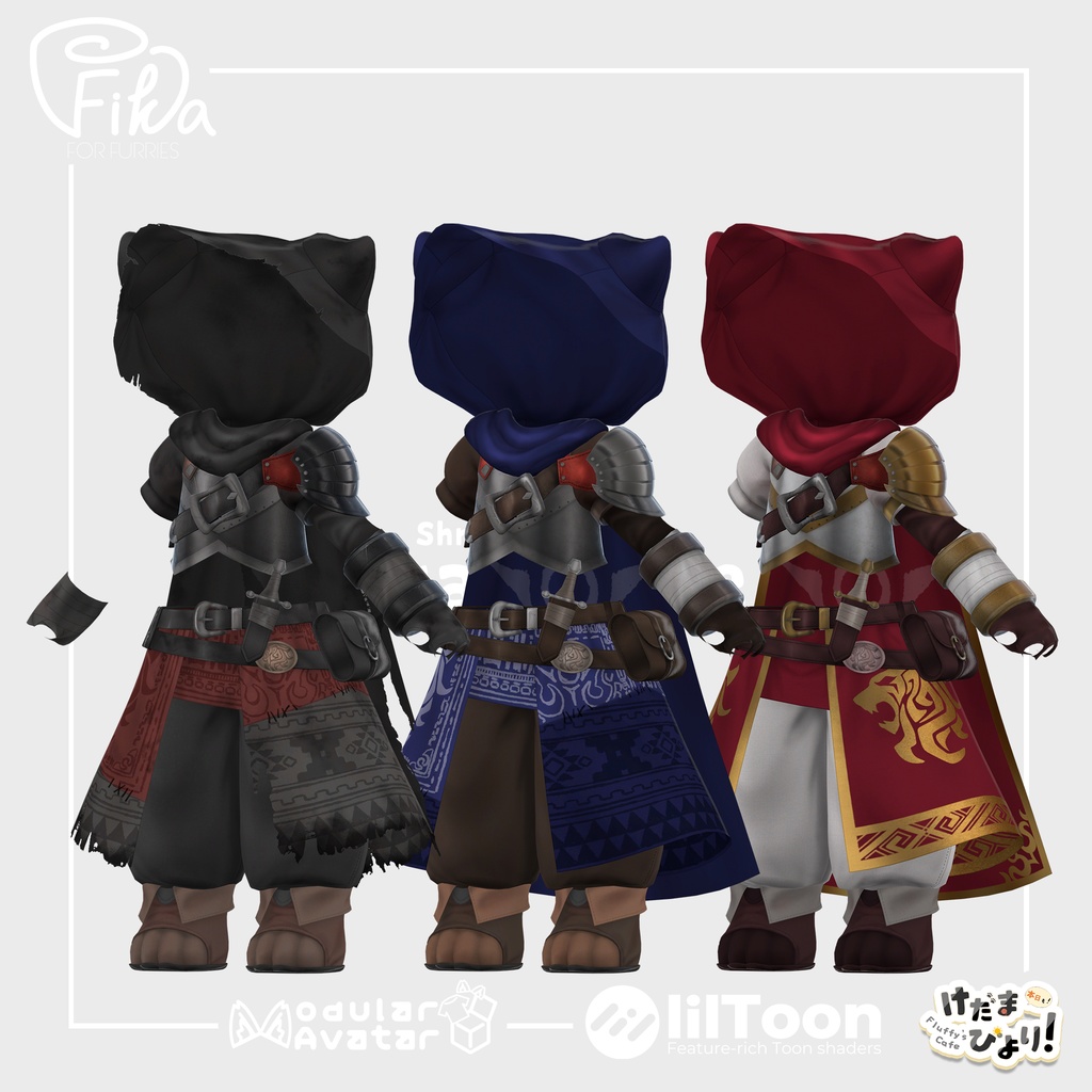 【VRChat想定3Dモデル】アンワルくん向け軽装鎧「BraveRise」