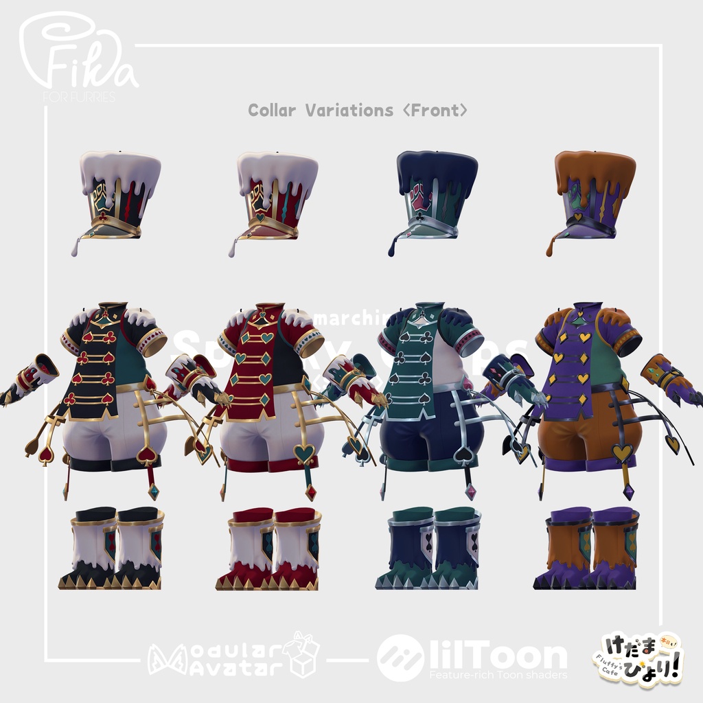 【VRChat想定3Dモデル】マーチングウェア「Spooky Corps」<スカート>