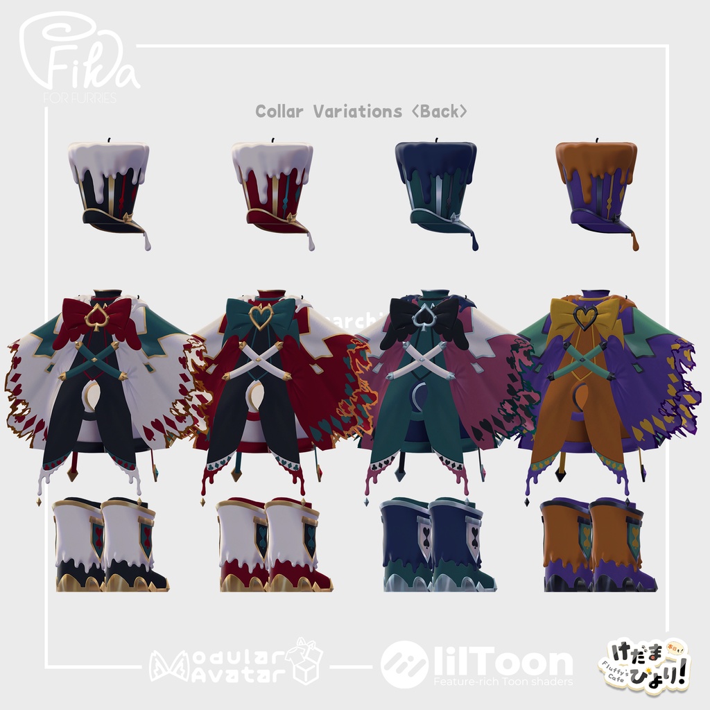 【VRChat想定3Dモデル】マーチングウェア「Spooky Corps」<ケープ>