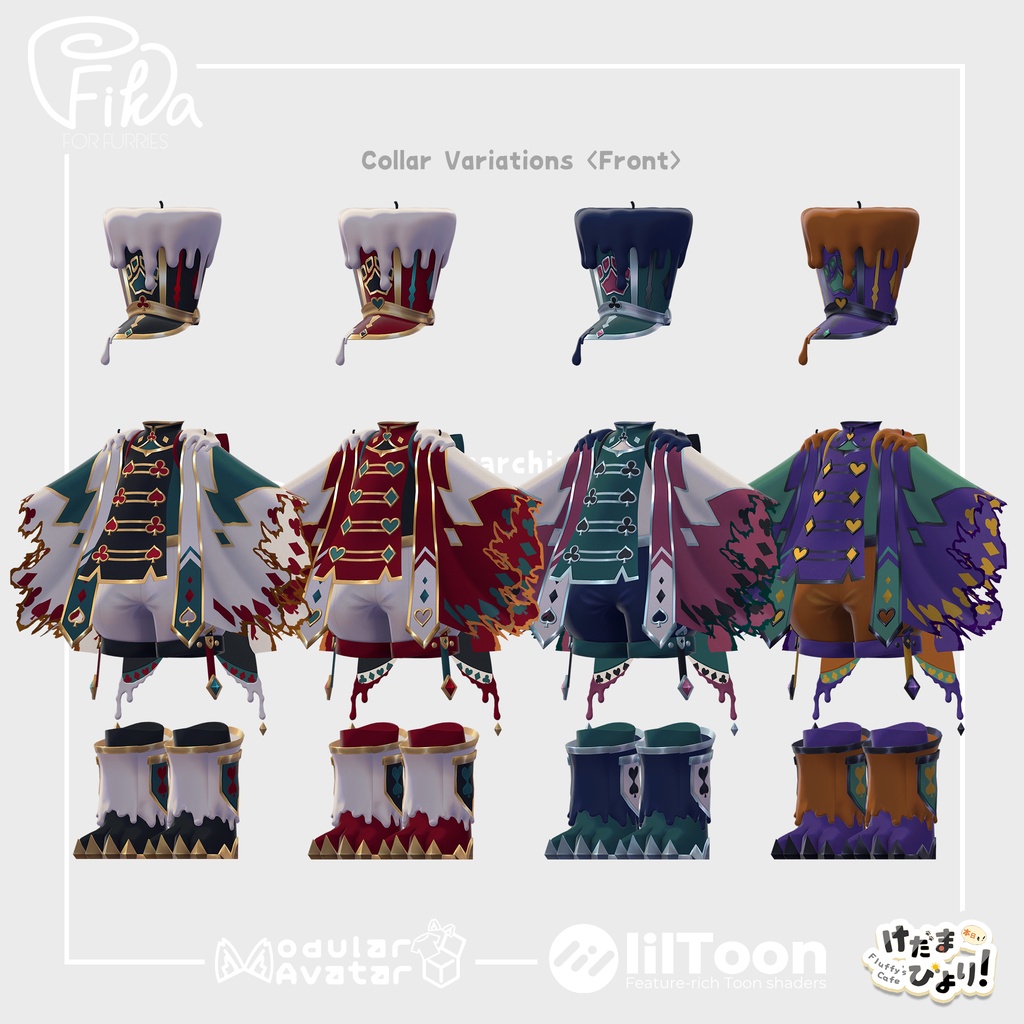 【VRChat想定3Dモデル】マーチングウェア「Spooky Corps」<ケープ>