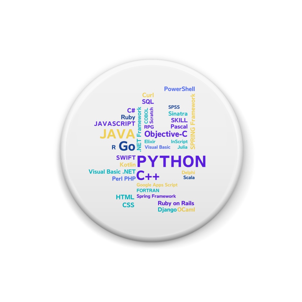 プログラミング言語（夏バージョン）【缶バッジ】