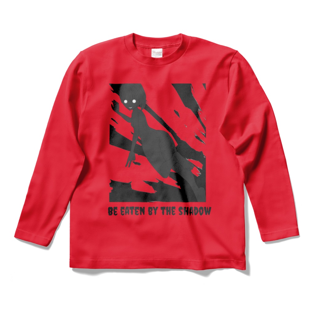 影の魔物_δ(デルタ)『Be eaten by the shadow』ロングスリーブTシャツ レッド