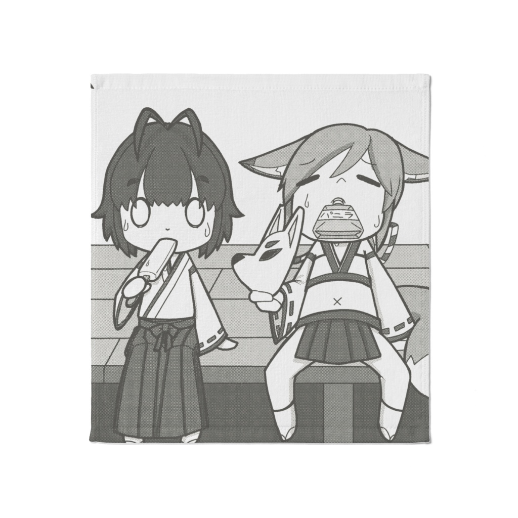 うかちゃんと狐『ある真夏』タオル