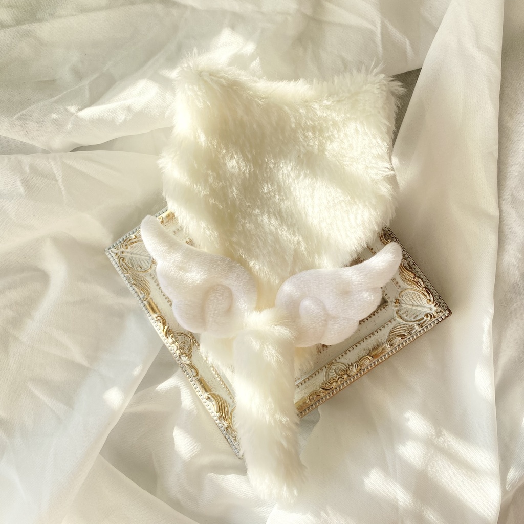 【先行特別販売】10cm ぬい用 着ぐるみ 天使なねこ ぬい服