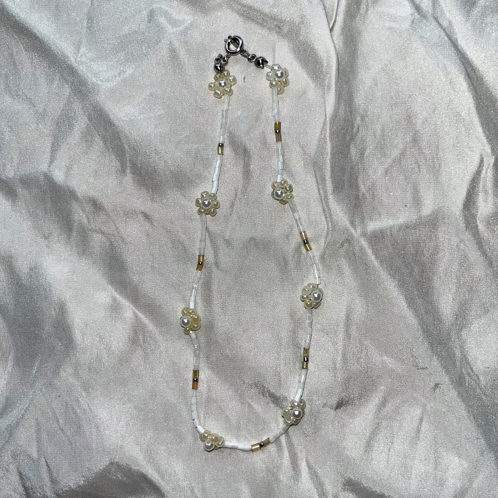 flower beads choker《white》