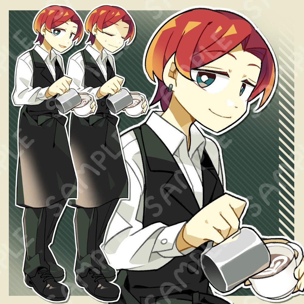 バリスタ風お姉さん立ち絵