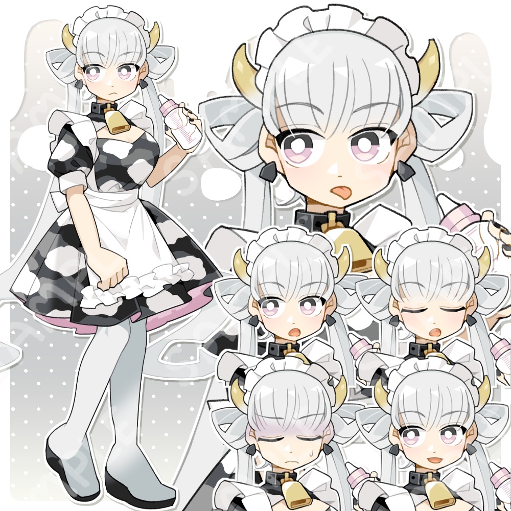 牛柄のメイドさん立ち絵