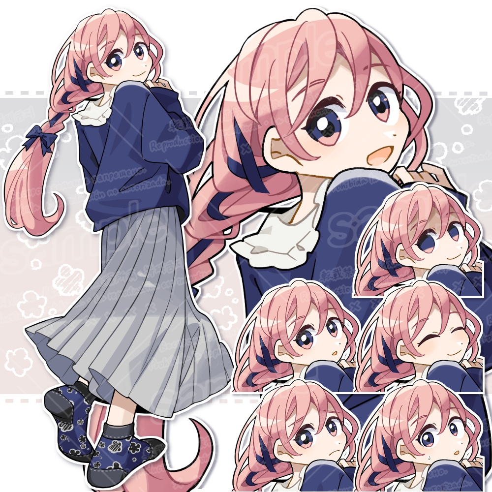 編み込みリボンの子立ち絵