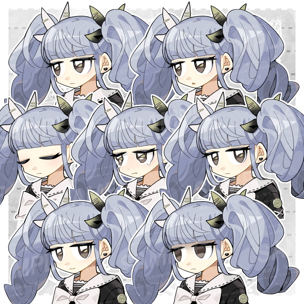 手紙モチーフの制服少女立ち絵