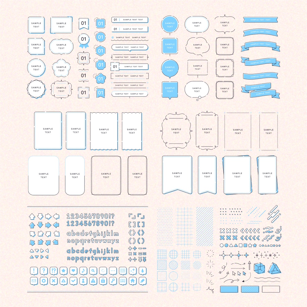 シンプルポップなあしらい素材集