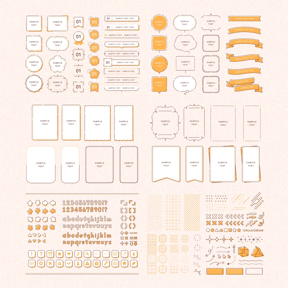 シンプルポップなあしらい素材集